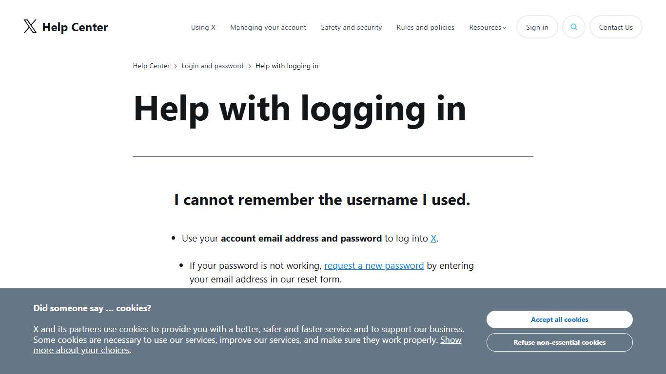 Help with logging in
